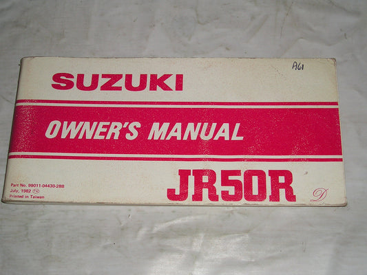 SUZUKI JR50R D 1983 Owner's Manual 99011-04430-28B #A61