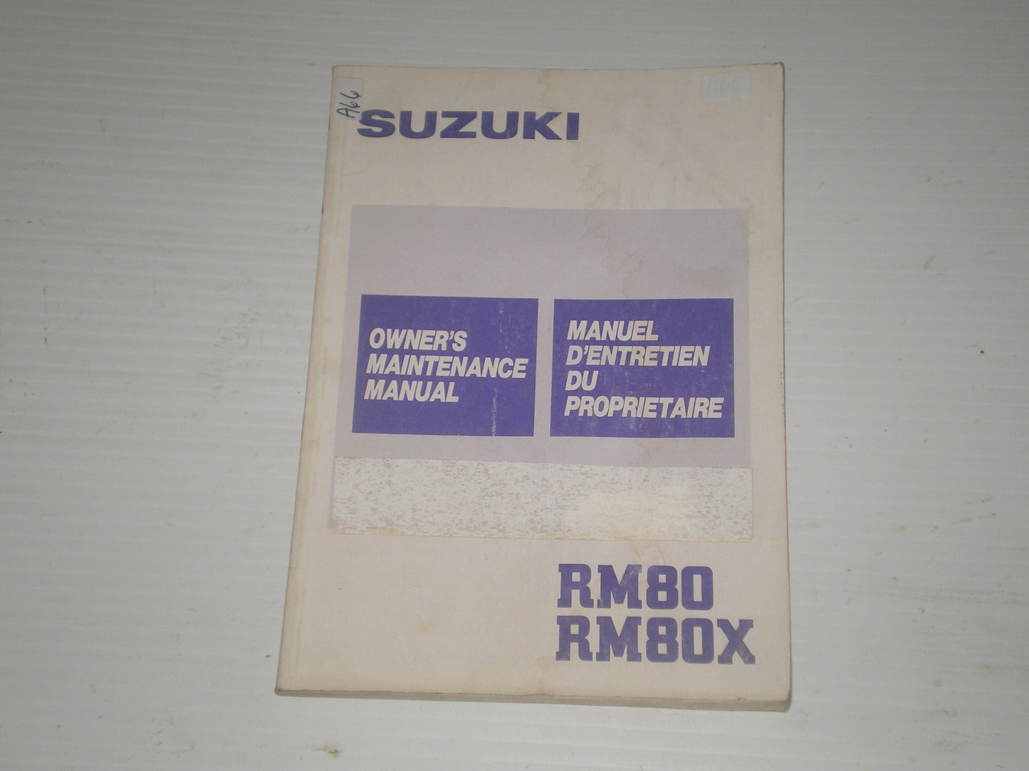 SUZUKI RM80  RM80X  H  1987  Owner's Maintenance / Service Manual  99011-02B21-01B  #A66