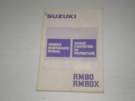SUZUKI RM80  RM80X  H  1987  Owner's Maintenance / Service Manual  99011-02B21-01B  #A66