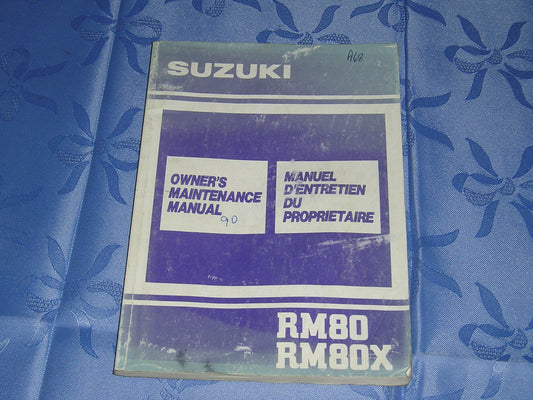SUZUKI RM80 RM80X L 1990 Owner's Maintenance / Service Manual 99011-02B24-01B #A68