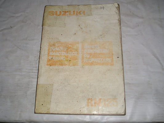 SUZUKI RM125 G 1986 Owner's Maintenance Manual 99011-1B20-01B #A71