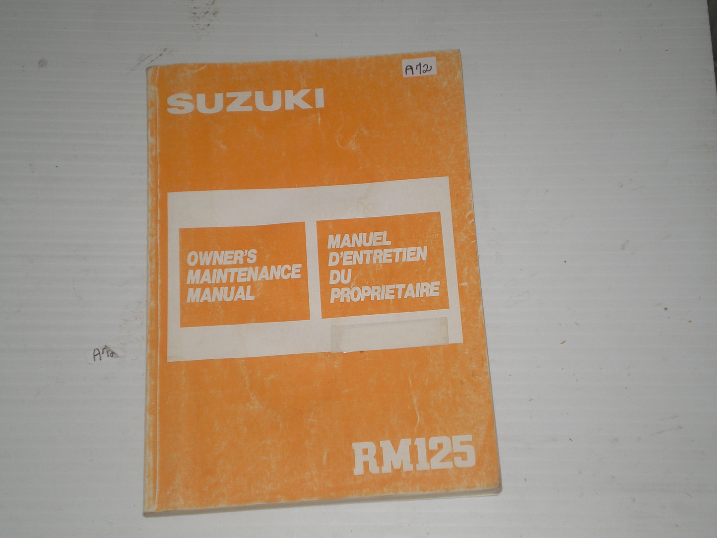 SUZUKI RM125 H 1987  Owner's Maintenance Manual  99011-01B21-01B  #A72