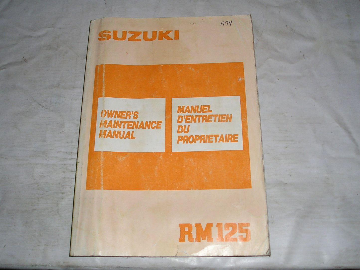 SUZUKI RM125 K  1989  Owner's Maintenance Manual  99011-27C50-01B  #A74