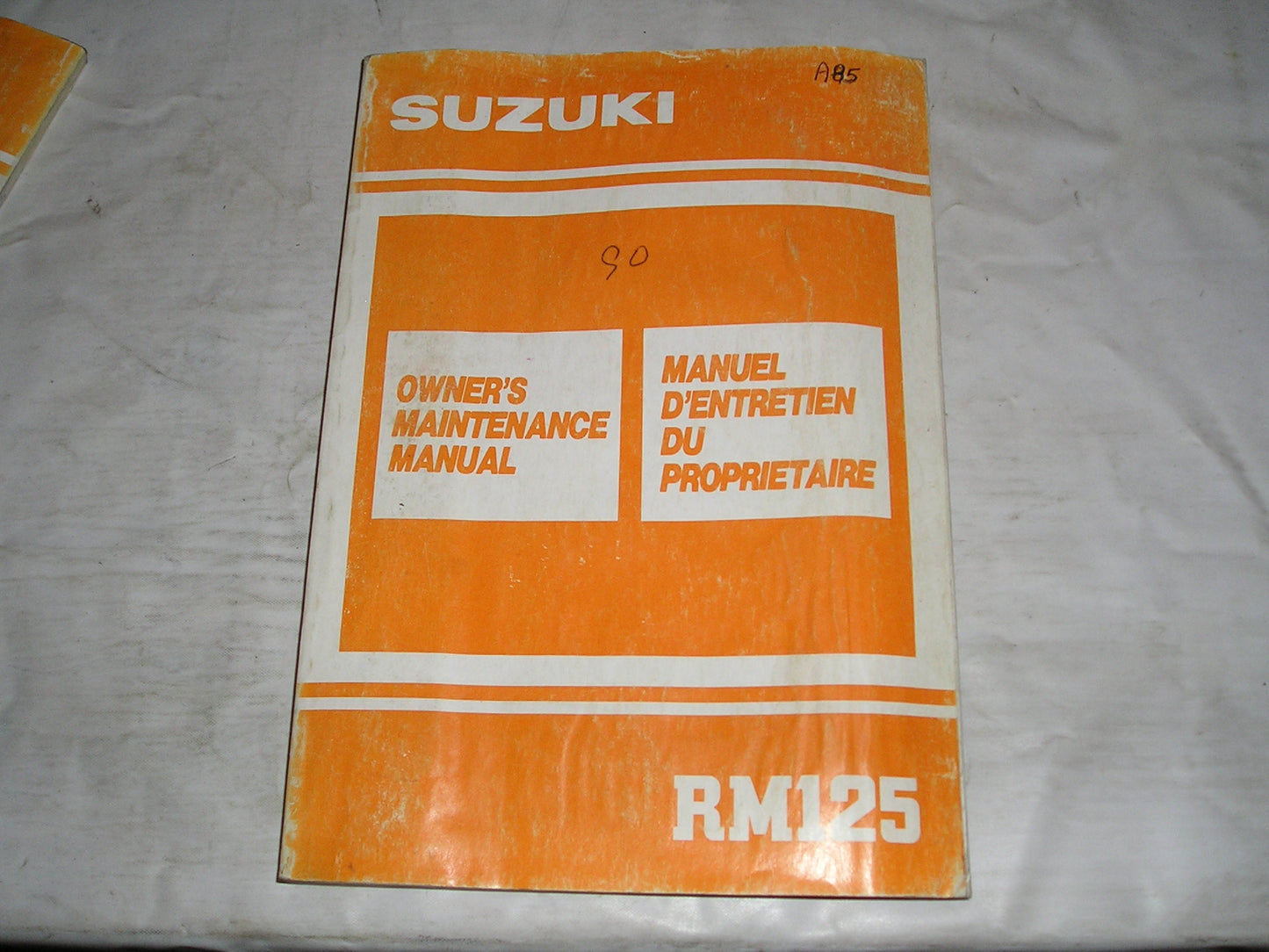 SUZUKI RM125 L 1990  Owner's Maintenance Manual  99011-27C51-01B  #A85