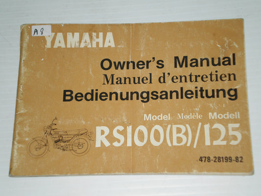 YAMAHA RS100 (B)  RS125  1975  Owner's Manual  478-28199-82  #A8