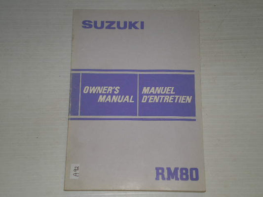 SUZUKI RM80 E 1984 Owner's Manual 99011-20922-01B #A92