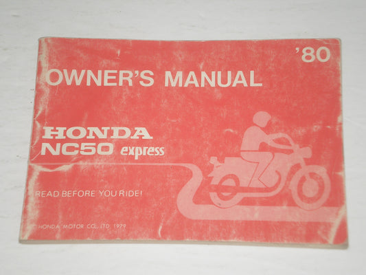 HONDA NC50 A Express 1980 Owner's Manual 3214751 #A166