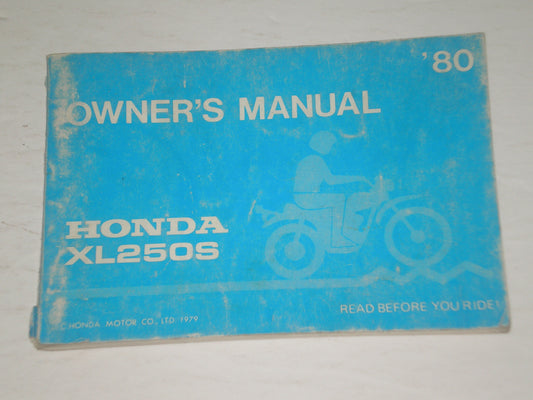HONDA XL250S A 1980 Dual Sport Motorcycle Owner's Manual #A165
