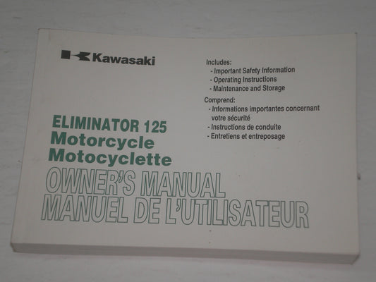 KAWASAKI BN125 A5 Eliminator 125 2002 Owner's Manual 99929-1490 #A179