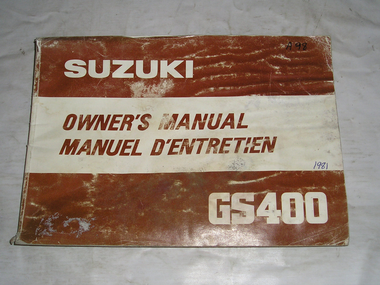 SUZUKI GS400E X  1981  Owner's Manual  99011-44131-28B  #A98