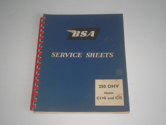 BSA C11G & C12 250 OHV Compellation of Service Sheets #E116