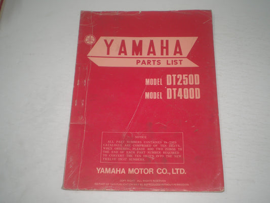 YAMAHA DT250 D &  DT400 D  1977  Parts List / Catalogue  1M1-28198-60  LIT-10011-M1-00  #1722
