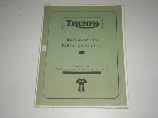 TRIUMPH Tiger T90 & T100  S/T/C/R  1975  Parts Catalogue  #E10