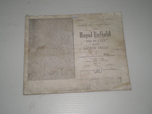 ROYAL ENFIELD 500 Bullet 1961  Spare Parts Catalogue #E106