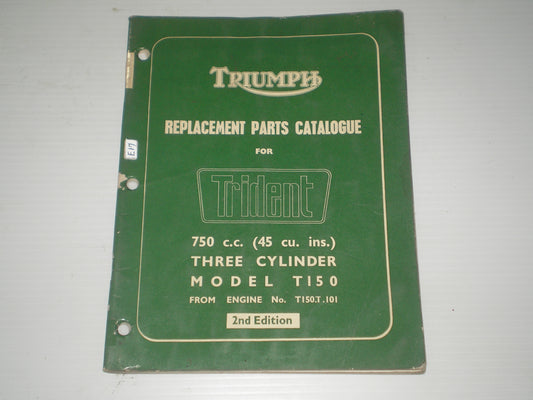TRIUMPH Trident T150 1969 Parts Catalogue 99-0866 #E17