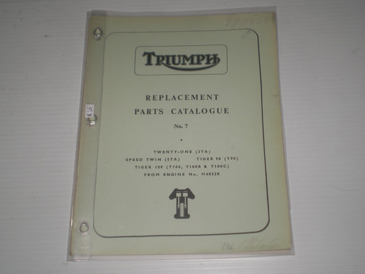 TRIUMPH 3TA 5TA T90 T100 R/C / "C" Range Models 1966 Parts Catalogue No. 7 18/67 #E25