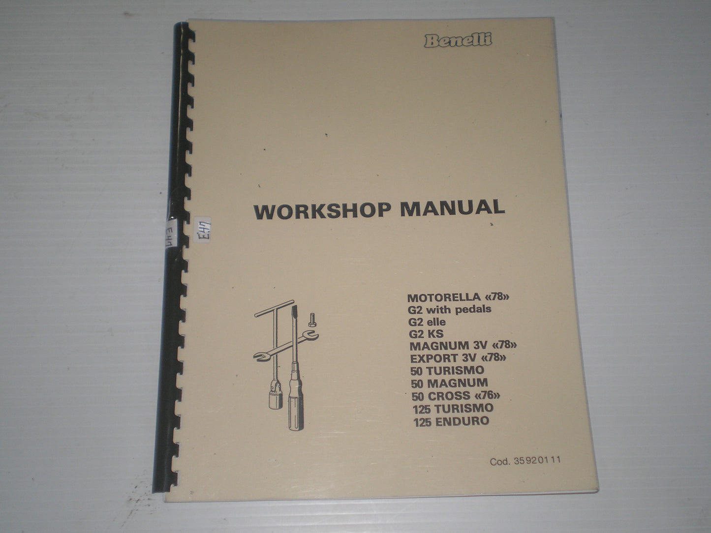 BENELLI Workshop / Service Manual  35920111   #E47