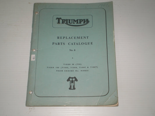 TRIUMPH Tiger T90 T100 S/R/C/T / "C" Range Models 1967 Parts Catalogue No. 8 1/66 #E6
