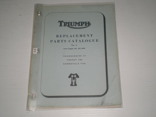 TRIUMPH 6T T120 TR6 1966 Parts Catalogue No. 4 16/67 99-0823 #E85