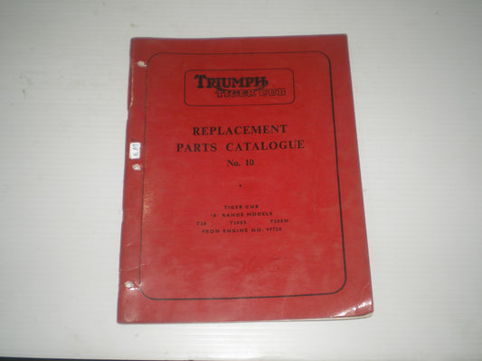 TRIUMPH T120 SS/SH "A" Range Models Tiger Cub 1965 Parts Catalogue No. 10 910/64 #E117
