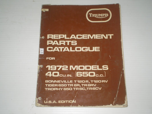 TRIUMPH T120 R/V TR6 R/V/C/CV 1972 Parts Catalogue 99-0953 #E9