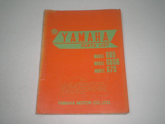 YAMAHA G6S G6SB G7S 1970 1971 1972 Parts List / Catalogue 232-28198-60 #1724