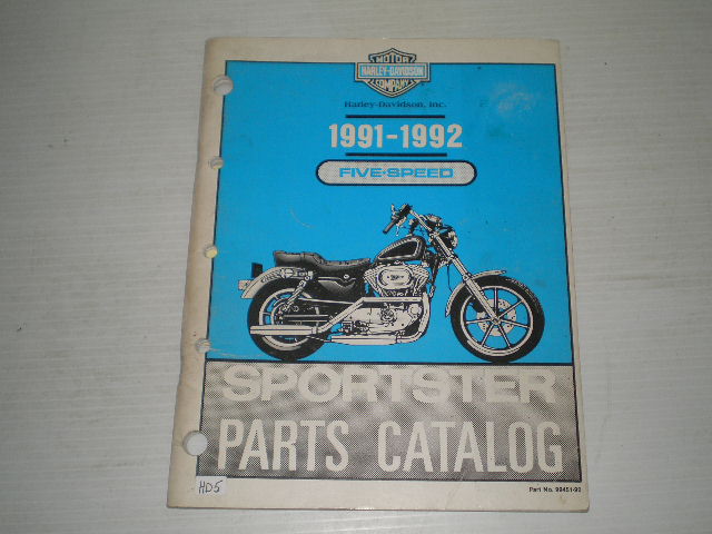 HARLEY-DAVIDSON 1991 1992  Sportster 5 Speed  Parts Catalog  99451-92  #HD5