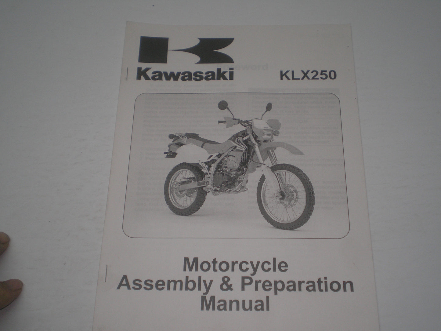 KAWASAKI KLX250 / KLX250 H6F  2006  Assembly & Preparation Manual  99931-1458-01  #1868