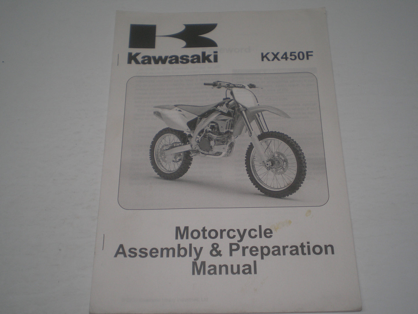 KAWASAKI KX450F / KX450 D6F  2006  Assembly & Preparation Manual  99931-1456-01  #1873