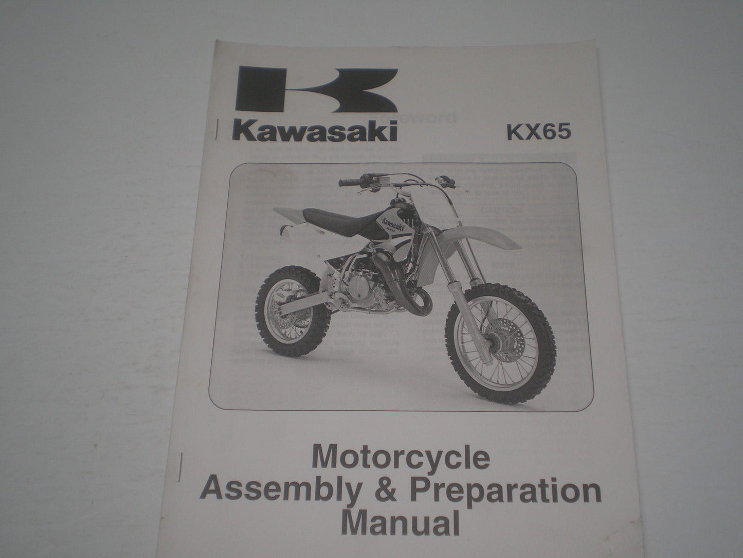 KAWASAKI KX65 A5 A6  2004-2005 Assembly & Preparation Manual  99931-1453-01  #1872