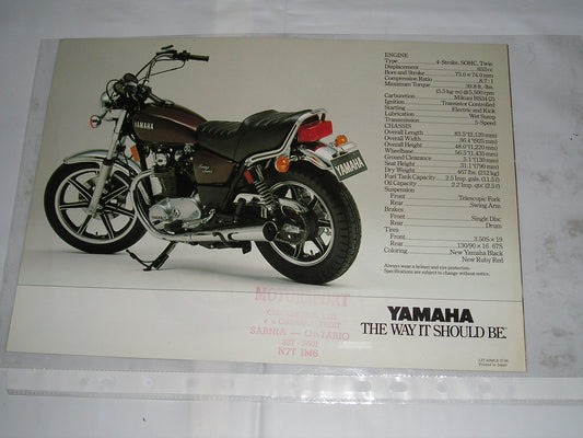 YAMAHA XS650 HERI;JTAKGE SPECIAL MOTORCYCLE SAL BROCHURE YL5