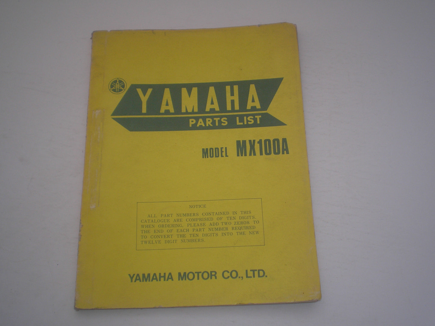YAMAHA MX100 A  1974  Parts List / Catalogue  427-28198-60  LIT-10014-27-00  #1731