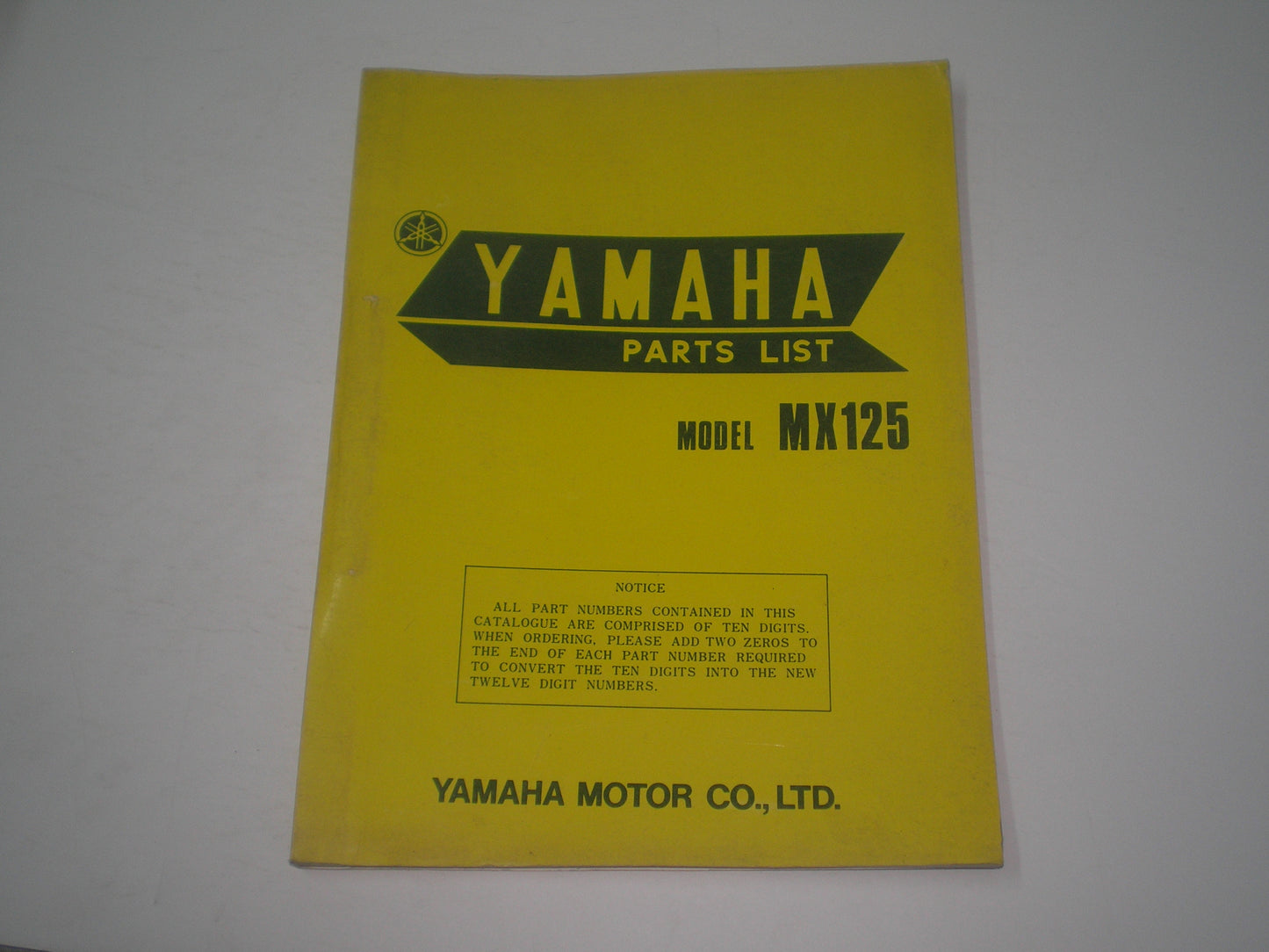 YAMAHA MX125 1974 Parts List / Catalogue  402-28198-60  LIT-10014-02-00  #1739