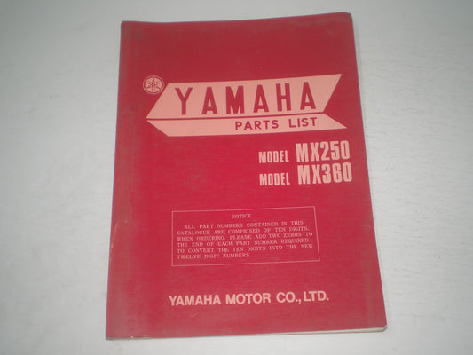 YAMAHA MX250 & MX360  1973  Parts List / Catalogue  365-28198-60  LIT-10013-65-00  #1719