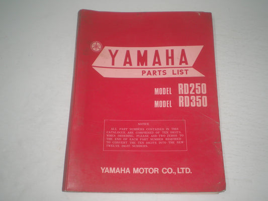 YAMAHA RD250  RD350  1973  Parts List / Catalogue  360-28198-60  LIT-10013-60-00  #1720
