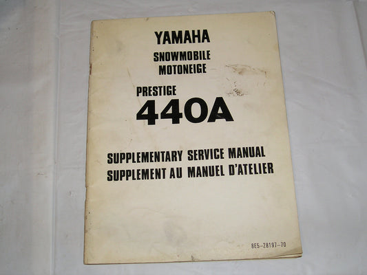 YAMAHA Prestige 440A  440 A 1977  Service Manual Supplement  8E5-28197-70  #S120