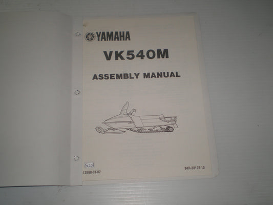 YAMAHA VK540 M  1988  Assembly Manual  84R-28107-10  LIT-12668-01-02  #S201