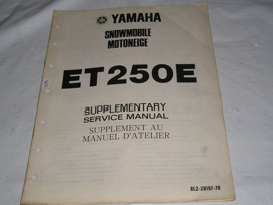 YAMAHA ET250 E Enticer 1981 Service Manual Supplement 8L2-28197-70 #S79