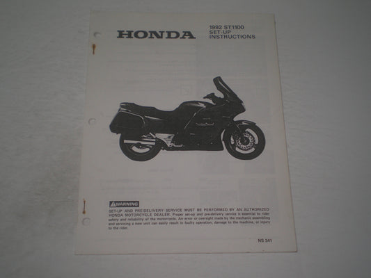 HONDA ST1100  1992 Set-Up Instructions and Pre-Delivery Service Manual  NS341  #1903