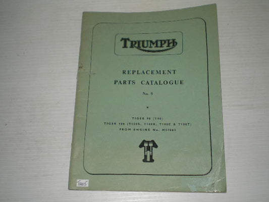 TRIUMPH Tiger T90 T100 S/R/C/T / "C" Range Models 1967 Parts Catalogue No. 9 SPC.2 #E8