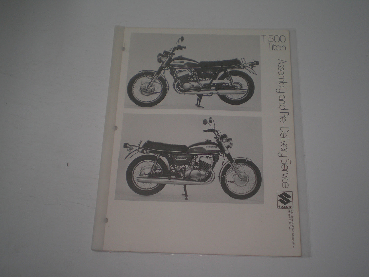 SUZUKI T500 Titan   Assembly & Pre-Delivery Service Manual  #1968