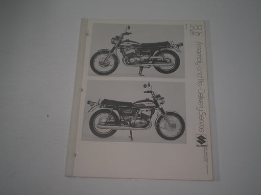 SUZUKI T500 Titan Assembly & Pre-Delivery Service Manual #1968