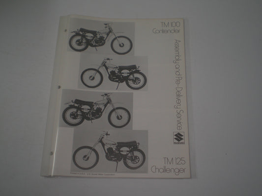 SUZUKI TM100 Contender & TM125 Challenger  Assembly & Pre-Delivery Service Manual  #1965