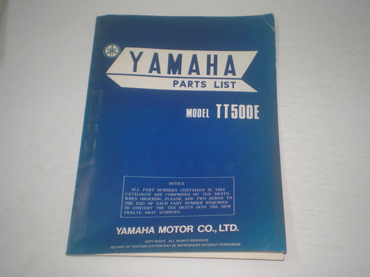 YAMAHA TT500 E  1978  Parts List / Catalogue  1T1-28198-61  LIT-10011-T1-02  #1684