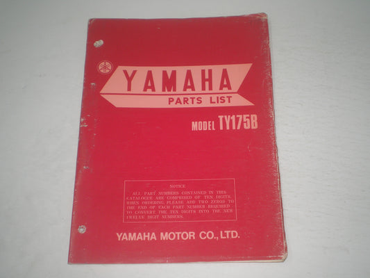 YAMAHA TY175 B 1975 Parts List / Catalogue 525-28198-60 LIT-10015-25-00 #1711