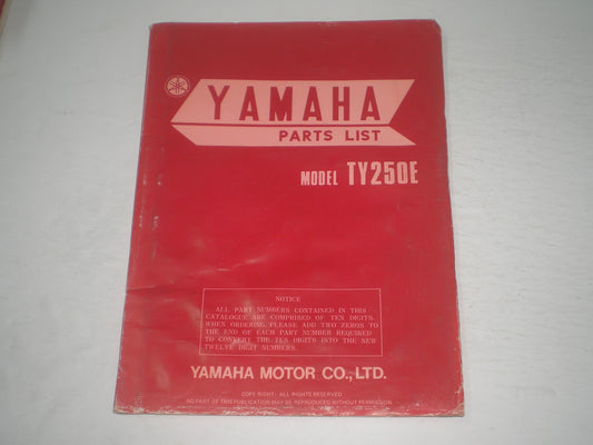 YAMAHA TY250 E  1978  Parts List / Catalogue  493-28198-H0  #1721