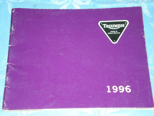 TRIUMPH 1996 SPORT MODELS TRIDENT SUPER TRIPLE SPRINT TIGER TROPHY DAYTONA 750 900 1200  SALES BROCHURE BOOKLET