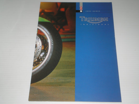 TRIUMPH 2003 SPORT MODELS PRCE LIST TRIDENT SUPER TRIPLE SPRINT TIGER TROPHY DAYTONA 750 900 1200 SALES BROCHURE BOOKLET