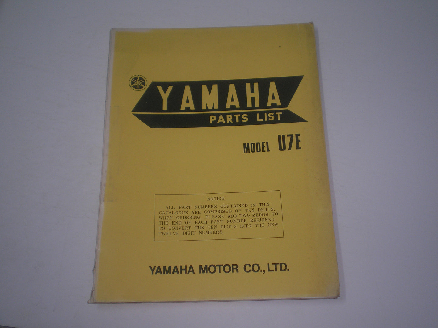 YAMAHA U7E  1972  Parts List / Catalogue   339-28198-60  #1737