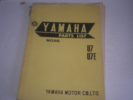 YAMAHA U7  U7E  1968   Parts List / Catalogue  #1287